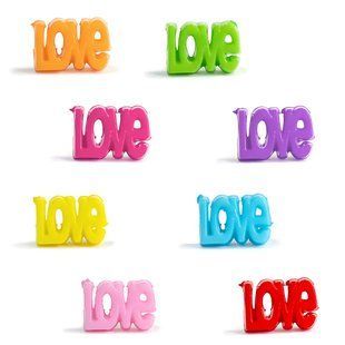 Намистина пластикова; уп. 100 шт.; Слово LOVE, Мікс