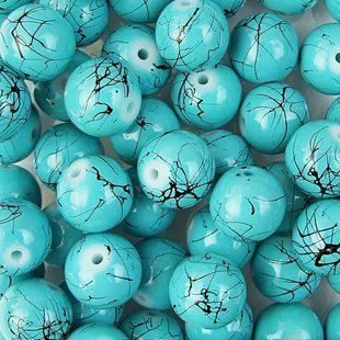 Чешские стеклянные бусины с узором; упаковка 100 г; Зеленый