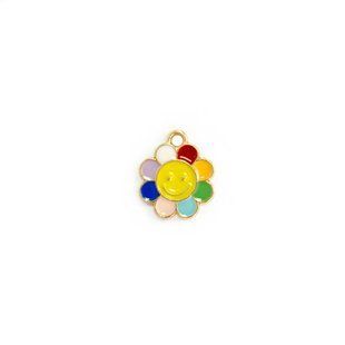 Підвіска металева з емаллю 16,7 мм х 15 мм пак. 10шт квітка золотий метал