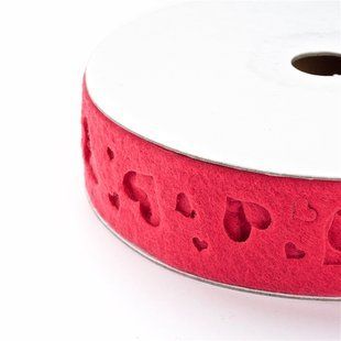 Стрічка фетрова 25 мм рожевий котушка 10 м +-10%