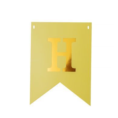 Гірлянда 5 шт happy birthday жовта паперова