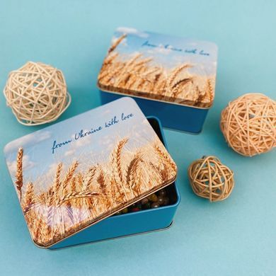 Коробка жестяная Голубой прямоугольная, 1 шт