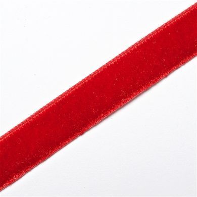 Лента бархатная 10 мм красная катушка 30 м +-10%